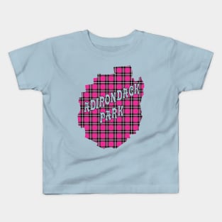 Hot Pink Plaid Adirondack Park w/ Text Kids T-Shirt